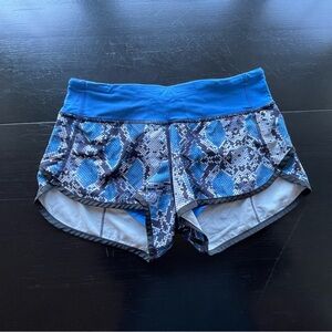Lululemon Speed Short Mini Ziggy Snake Caspian Pipe Dream Blue 4 (2.5”) …